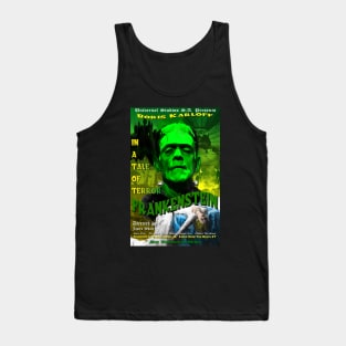 Frankenstein Faux Retro Movie Poster Tank Top